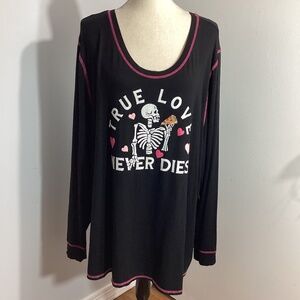 NWT TORRID SUPER SOFT SLEEP SIZE 5 BLACK TUNIC DRESS TRUE LOVE NEVER DIES